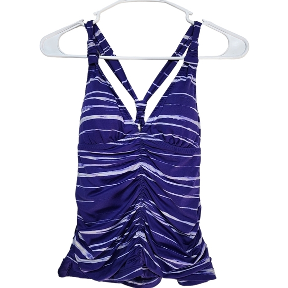 Athleta Women's Printed Aqualuambu Ruched Tankini Top - XS - Picture 1 of 9